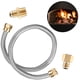 thumbnail image 1 of Línea flexible de gas para fogatas y chimeneas, kit de conector de línea flexible de gas sin silbato de 1/2 OD x 3/8 ID, tubo corrugado de acero inoxidable de 24 de largo con accesorios macho NPT d, 1 of 5