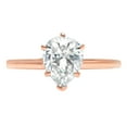 thumbnail image 3 of 1.0 ct Pear Cut Genuine Cultured Diamond VS1-VS2 I-J 18K Rose Gold Solitaire Promise Wedding Statement Engagement Designer Ring size 8.5, 3 of 6