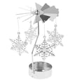 thumbnail image 2 of yuksok 4.4 x 13cm Rotary Metal Tea Light Stand Candle Holder -Snowflake, 2 of 8