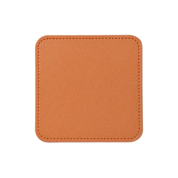 Xiao Hua 4 posavasos redondos de cuero sintético, impermeables y antideslizantes para tazas de café y té, de 9 x 9 cm, color marrón.