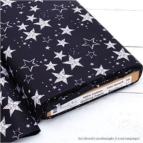 3 Yard Cut Premium Cotton Quilting Fabric - Black Star 1-44