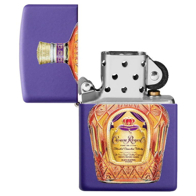 Zippo Crown Royal Texture Print Purple Matte Pocket Lighter and