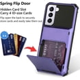 thumbnail image 5 of Wallet Case for Samsung Galaxy S22 Plus Case with 4-Card Credit Card Holder Slot Shockproof Cover Hybrid Heavy Duty Protection  Phone Case Compatible with Galaxy S22 Plus 5G-Purple, 5 of 12
