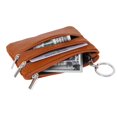 thumbnail image 4 of Women's Genuine Leather Coin Purse Mini Pouch Change Wallet with Keychain,Brown, 4 of 6