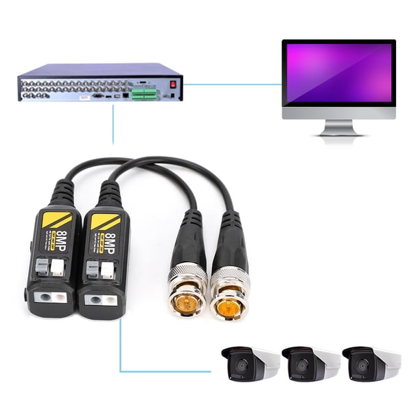 Balun De Vídeo, Cable Macho BNC De 2 Pares CVI/AHD/TVI/CVBS ABS Para Múltiples Balums