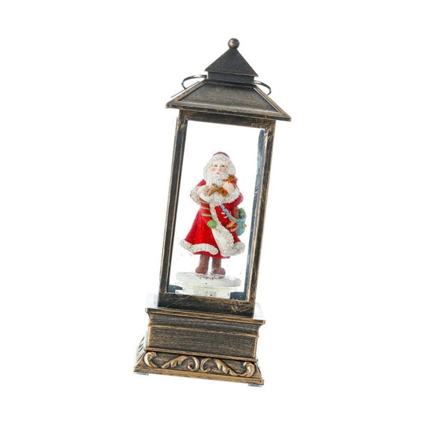 Caja de música de Navidad Escena de Navidad Adorno colgante Musical Iluminado Linterna giratoria Decoración Juguete para Acción de Gracias, Interior, Papá Noel Bolsa Azul SM SunniMix Linterna con Música