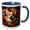 Blue/White, variant on 3drose, Pembroke Welsh Corgi with Floral Background, 11oz Mug