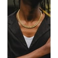 thumbnail image 3 of ChainsProMax Thick Chain Hip Hop Jewelry for Men 22inch Gold Plated Chains Rapper Necklace Men, 3 of 8