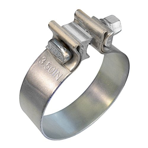 3.5" Narrow Band Exhaust Seal Clamp - Aluminized Steel for 3.5" OD Exhaust Pipe, Muffler, Elbow and Exhaust Tubing Connection