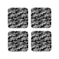 thumbnail image 1 of Lsque Horse Silhouette Pattern 4" Drink Coasters Set of 4, PVC Leather Absorbent Coasters, Table Coaster Set Decorative Coffee Cup Coasters Housewarming Gift-Square, 1 of 6
