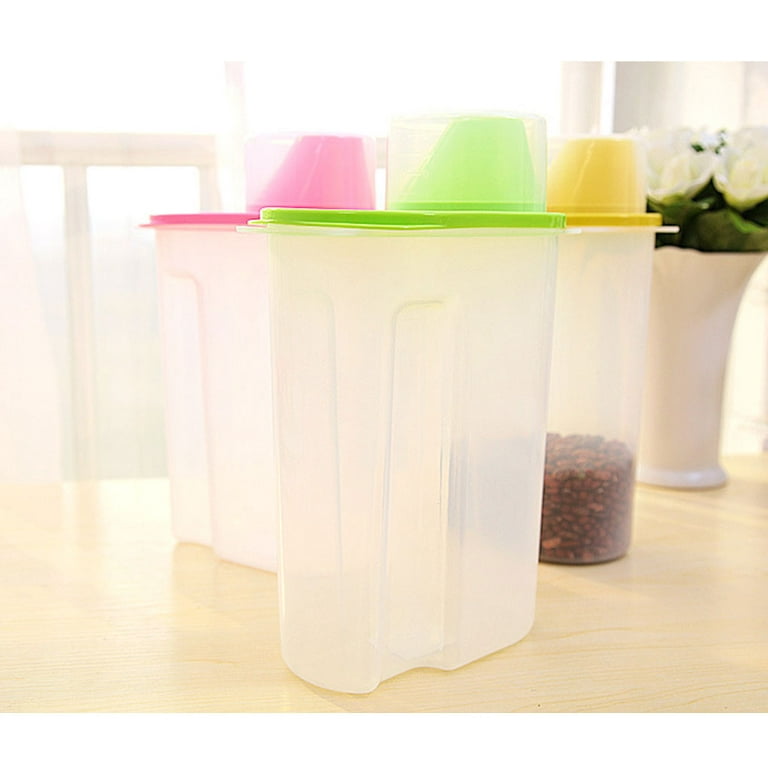 PP Food Storage Box Plastic Clear Container Set with Pour Lids Kitchen  Storage Bottles Jars Dried Grains Tank