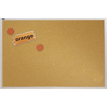 Quartet Natural Cork Bulletin Board, 72" x 48", Anodized Aluminum Frame