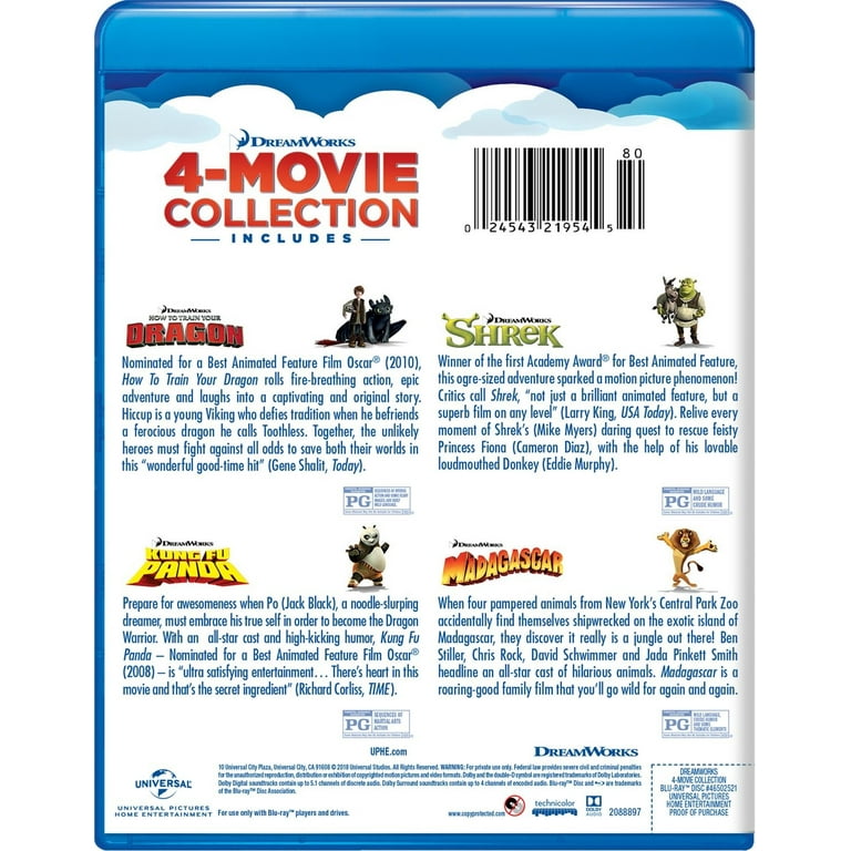 How to Train Your Dragon/Madagascar/Shrek/Kung Fu Panda (Blu-ray