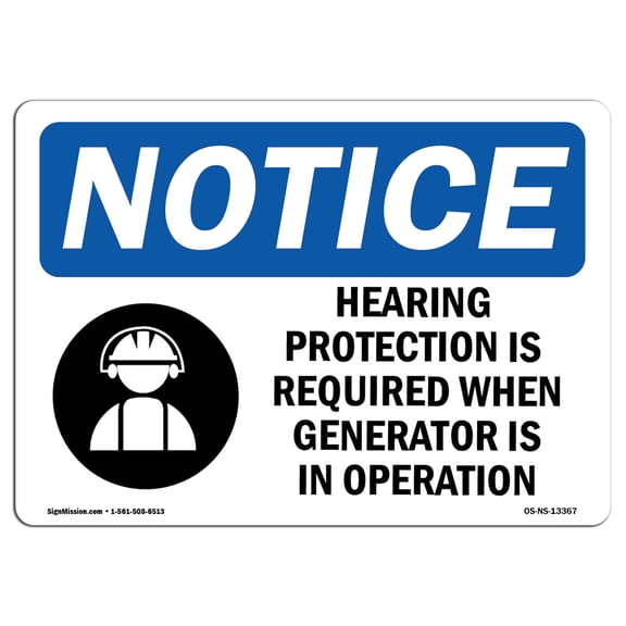 OSHA Notice Sign - Hearing Protection Is Required |  Aluminum Sign | Protect Your Business, Construction Site, Warehouse & Shop Area |  Made in the USA