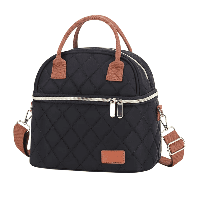 Lonchera Térmica Bloosom Para Trabajo Escolares Portátil Fiambrera Negro
