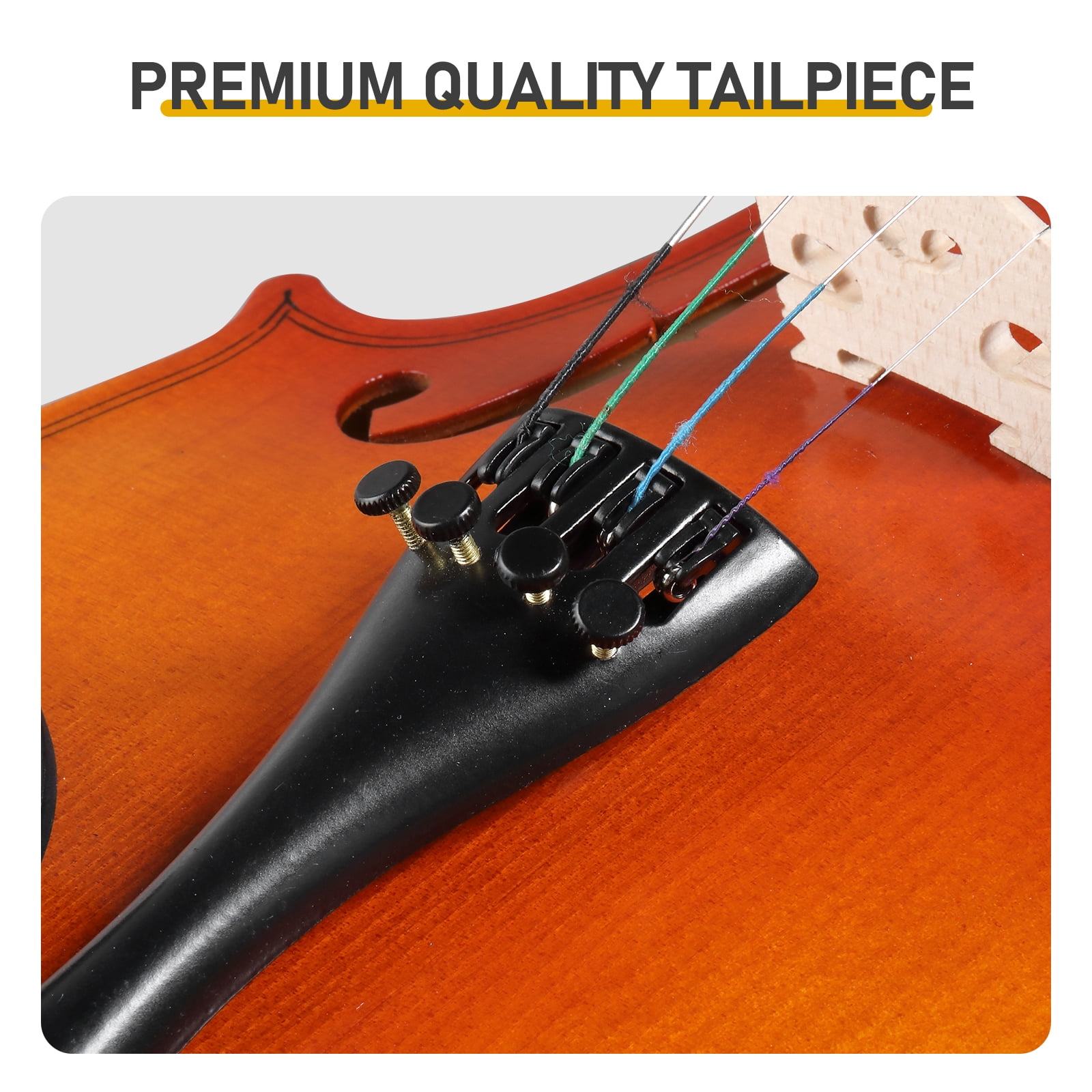 4/4 Acoustic Matte Tiger Stripe Violin Set Includes Phonetic Symbols Sticker, Tuner, String Set, Shoulder Rest, Rosin, Bow
