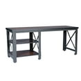 thumbnail image 4 of Duramax Weston 72" Industrial Metal & Wood Desk with Shelves, 4 of 10