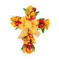 thumbnail image 2 of Wreath Door Cross Credeat Regalo reutilizable Decoración Pascua Corona de flores artificiales para la casa Festival de inauguración de la pared Arco amarillo, 2 of 8