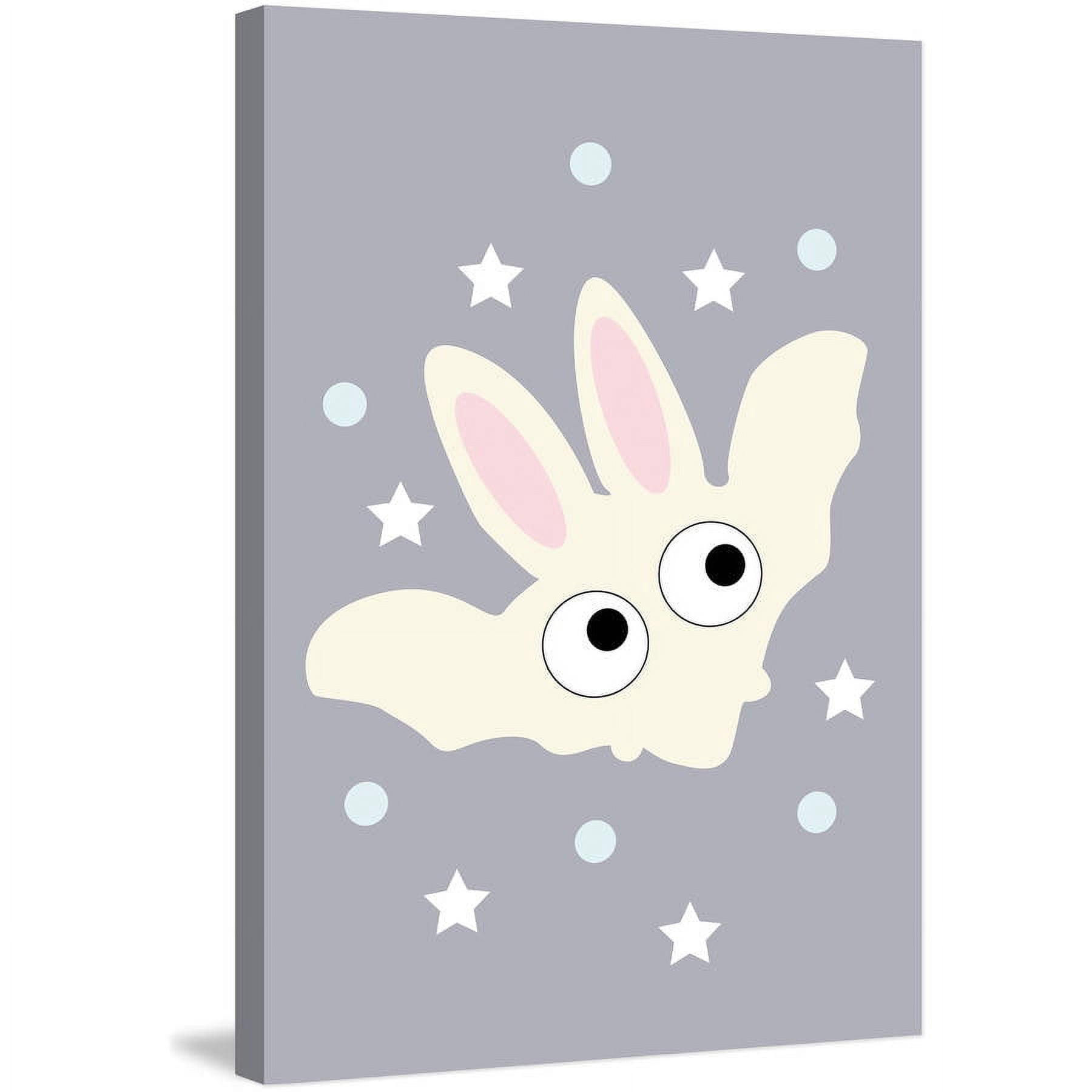"Yellow Bunny Bat" Painting Print on Wrapped Canvas