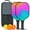 Black-4, variant on Pickleball Paddles Set Of 2, Fiberglass Surface, Neon Fluid Print, 4 Balls & Bag
