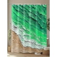 thumbnail image 4 of Fsddascl Green Coastal Beach Shower Curtain Set - Small 36" x 72" Washable Bathtub Curtain with 12 Hooks, Summer Nautical Oil Painting Waterproof Fabric Stall Shower Curtains for Bathroom/Bathtub, 4 of 6