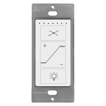 Ceiling Fan Control & Dimmer Light Switch, 2 in 1 Light and Fan Combination Wall Switch Single Pole, Neutral Wire Needed.