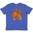 thumbnail image 3 of Inktastic Giant Orange Octopus Eating Ice Cream Youth T-Shirt, 3 of 5