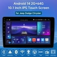 thumbnail image 2 of 2+64GB Android 14 Car Radio Stereo for Jeep Wrangler Compass Cherokee Patriot, 10.1" Wireless CarPlay Android Auto GPS Navi WiFi Bluetooth DSP RDS SWC, 2 of 14