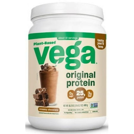 Vega Original Protein Plant-Based Protein Powder, Chocolate, 10 Servings (16.2oz)