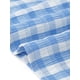 thumbnail image 5 of Blusa de mujer plus size de los años 50 con estampado de cuadros, cuello redondo, mangas cortas acampanadas, blusas de verano estilo babydoll 1X azul, 5 of 6