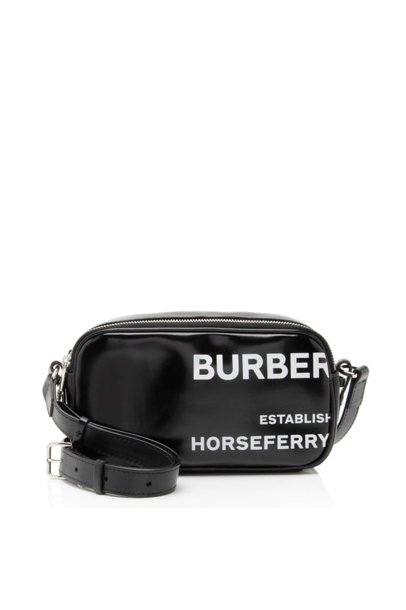 Pre-Owned Burberry Coated Canvas Horseferry Print Micro Camera Bag