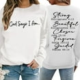 thumbnail image 4 of XIAOCHA Women's "God Says I Am" Letter Sweatshirt Loose Crew Neck Pullover Soft Cozy Trendy Casual Everyday Streetwear Sweatshirt, 4 of 8