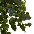 thumbnail image 3 of Nearly Natural Green Plastic Philodendron Hanging Planter Basket (Indoor/Outdoor), 3 of 3