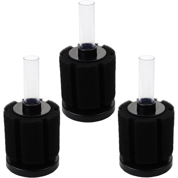 Aquarium Bio Sponge Filter Breeding Fry Betta Shrimp Nano Fish Tank,3pcs (Middle up to 20Gal)