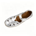 thumbnail image 3 of Gpaecead Women Hollow Out Flat Sandals Closed Toe Breathable Adjustable Ankle Strap Plus Size Shoes Spring Summer Casual Versatile,Silver, 3 of 6