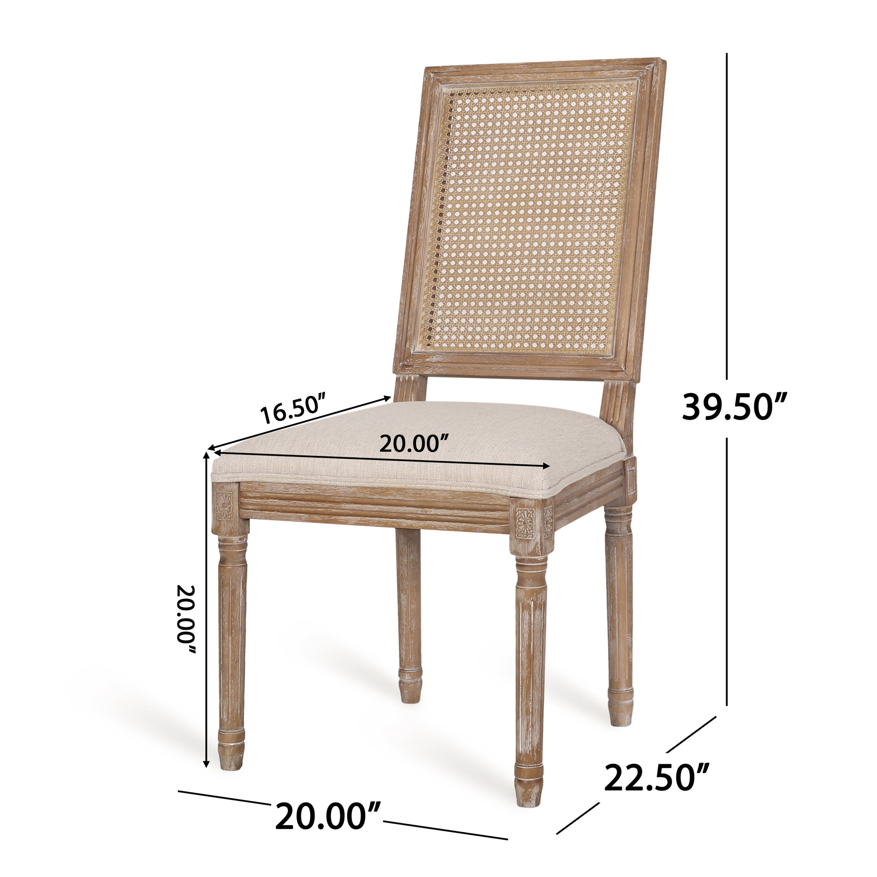 Noble House Beckstrom Indoor French Wood Dining Chair, Set of 2, Beige, Natural