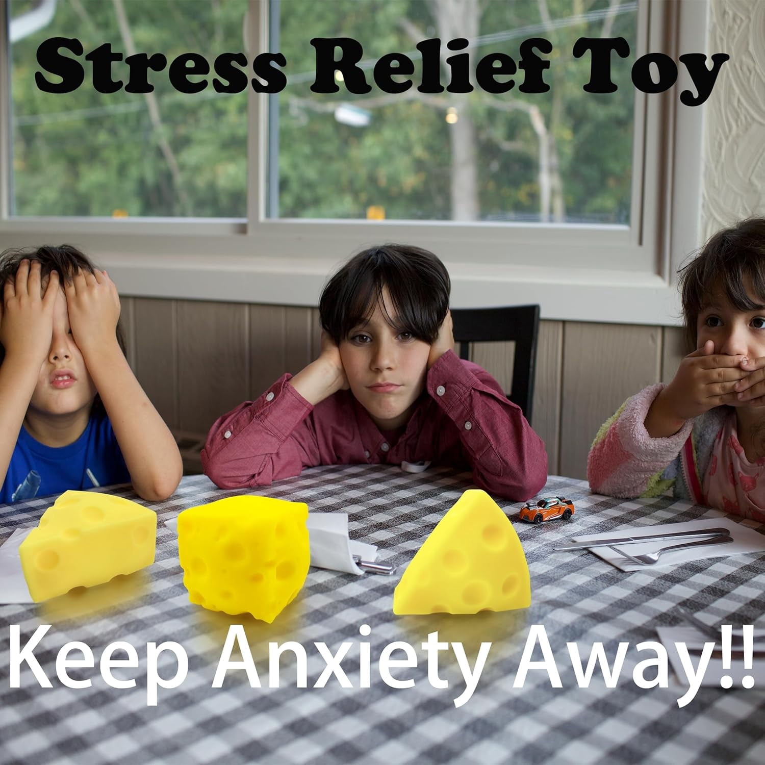 Cheese Squishy, Cheese Squishies Stress Balls, 1.6-Inch