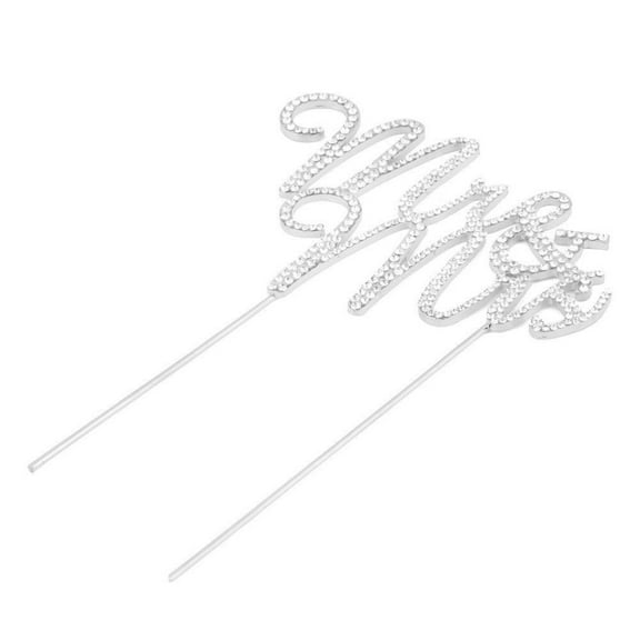 MLINS  Wedding Cake Topper Mr and Mrs Marriage for Anniversary Bride Silver