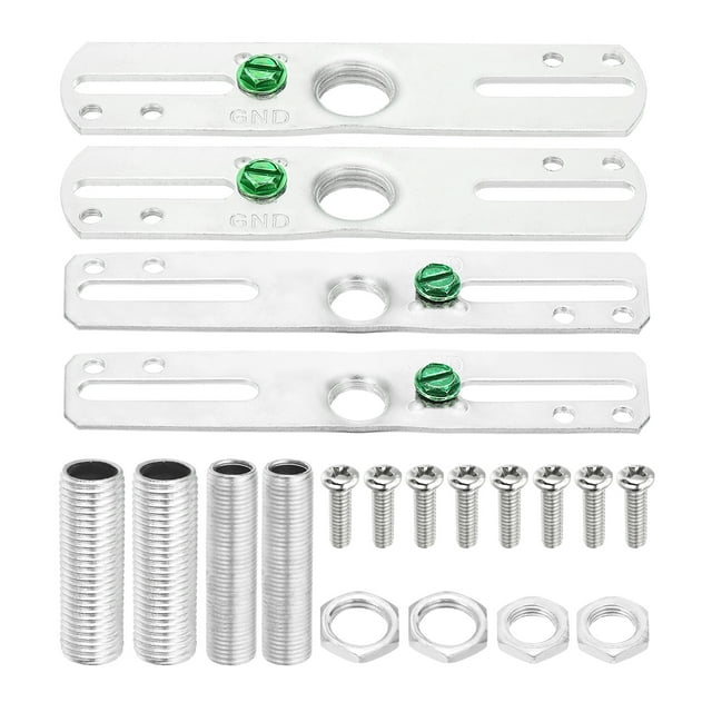 Unique Bargains 4" Light Crossbar Kit, Universal Light Fixture Mounting Bracket with 1/8IP and 1/4IP Tap Center Hole, 4 Set