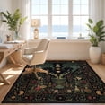 thumbnail image 3 of Design&I 4'x6' Ultra Soft Area Rug, Midnight Blue Gold Celestial Botanical Design Elegant Floral Astronomical Fluffy Washable Non Shedding for Bedroom Living Room Home Office, 3 of 3