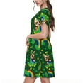 thumbnail image 2 of Lsque Cat St Patrick's day Print Women's Casual Dress T-Shirt Summer Short Sleeve Scoop Neck Swing Dresses, 2 of 6