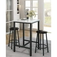 thumbnail image 4 of Recaceik 3-Pieces Bar Table and Chairs Set, Kitchen Dining Bar Height Table with 2 Bar Stools, Modern Bistro Pub Table Breakfast Square Bar Table Small Space for Kitchen, Living Room, Party Room, 4 of 5