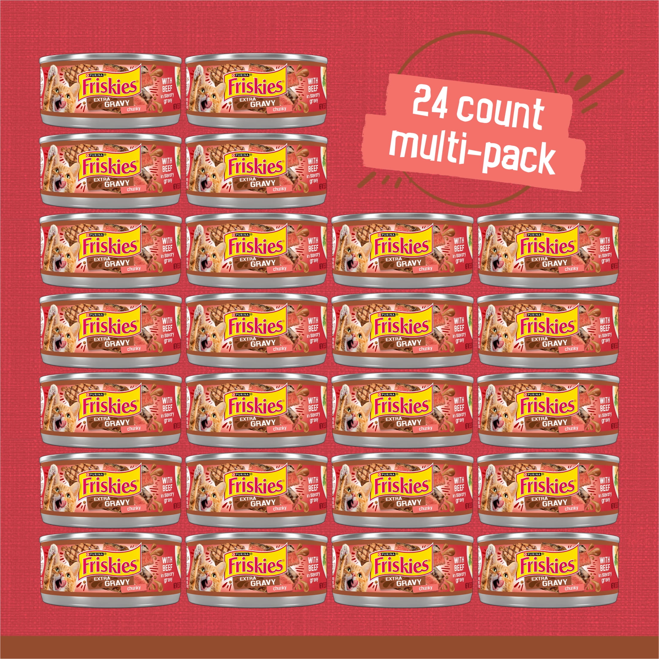 Purina Friskies Extra Chunky Gravy, Soft Beef, Wet Cat Food, 5.5 oz Can