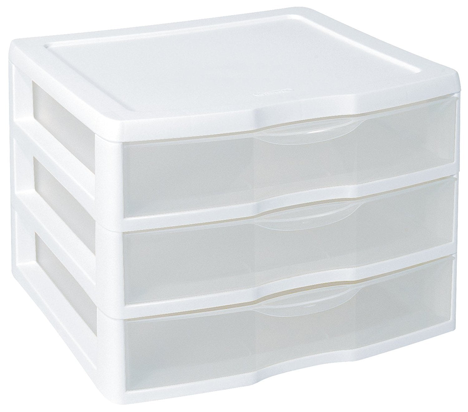Sterilite 20738006 Small 3 Drawer Unit White Frame With Clear Drawers 6pack for sale online 