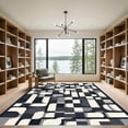 thumbnail image 2 of ODIKA 6'x9' Machine Washable Non-Slip Area Rug, Geometric Black High Traffic Rug, Gray, 1095411, 2 of 7