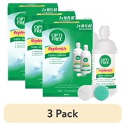 (3 pack) OPTI-FREE Replenish Multi-Purpose Disinfecting Contact Lens Solution, 10 fl oz, Twin Pack