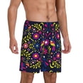 thumbnail image 2 of Naloa Colorful Mexican Men's Short Pajama Pants, Lounge Comfort Shorts with Elasticized Waistband and Side Pockets - X-Large, 2 of 9
