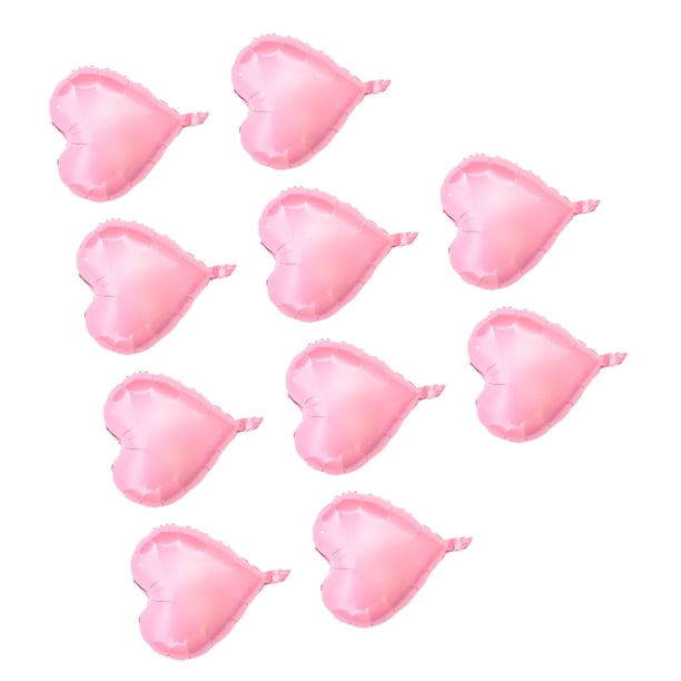 10 UDS. 10 Globos de Papel de aluminio con forma de Corazón, decoración para festera, boda, cumpeados, globo rojo plateado