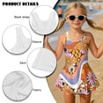 thumbnail image 4 of DISNIMO Daisy Stripe Printed Girls Swimsuits One-Piece Swimwear Quick Dry Bathing Suit with Skirt Soft Breathable Sleeveless Swim Dress, 4 of 8