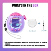 Tamagotchi Paradise - Purple Sky Interactive Digital Pet Toy Bundle with Clear Case (2 Items)